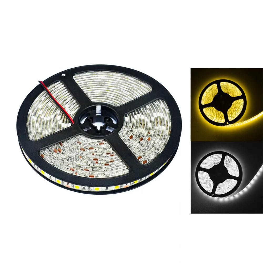 Водонепроницаемая белая светодиодная лента 64 Вт 6500K 5120lm 300-5050 SMD (12 В постоянного