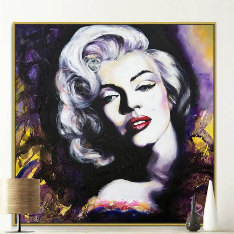 Paintings For Living Room Wall fashion home wall art Hand-painted Marilyn Monroe portrait . | Дом и сад