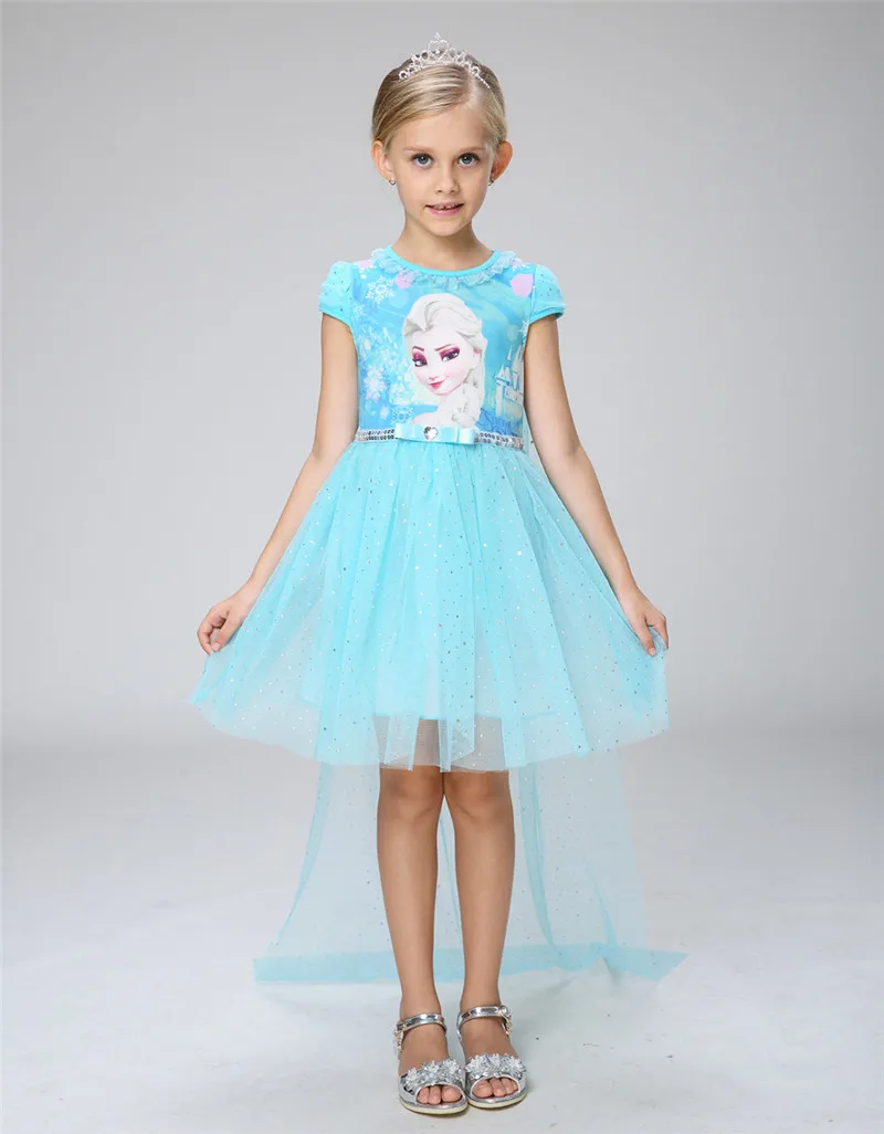 Disney Frozen Princess Dress Summer Aisha Children's Clothing Women's Dress elsa Cotton Dress Disney Frozen Princess Dress Summer Aisha Children's Clothing Women's Dress elsa Cotton Dress