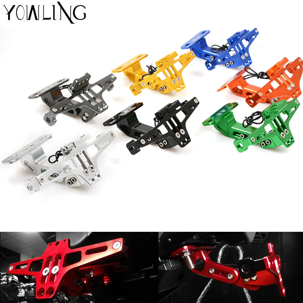 Universal Motorcycle CNC License Plate Frame Licence Holder Motor Number Plate Holder for Yamaha Kawasaki Aprilia