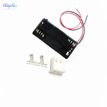 100Pcs 2xAAA Battery Case Holder Socket Wire Junction Boxes With 15cm Wires, XH 2.54 Header and Crimps
