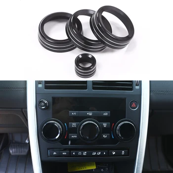 

4pcs Aluminium Alloy Car accessories Interior Center AC Switch Knob Decorator Ring Trim For Land Rover Discovery Sport 2015-2018