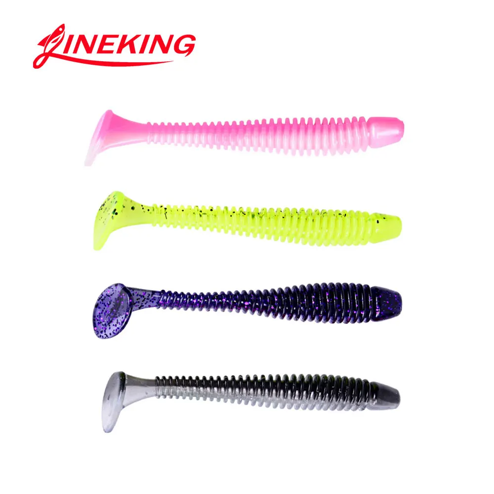 LINEKING 10 шт./лот 5cm0. 7 г/7cm2g легкий смайнер T хвост мягкой рыбы SwimBait мягкие черви креветки бас мягкая рыба запах мягкие приманки