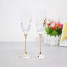 Модные поджарочные Свадебные бокалы хрустальные бокалы для шампанского для жениха и невесты бокалы для питья вина для влюбленных подарки