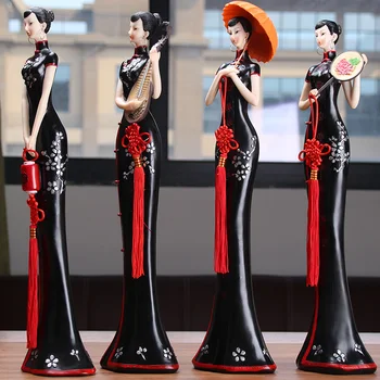 Chinese Ladies Resin Figurines Creative Home Decoration 6