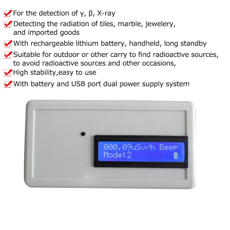 Счетчик Гейгера детектор ядерных излучений 0.01usv/ч Высокая точность Дисплей X-ray Y ray B-лучевая трубка дозиметр детектор радиоизлучения