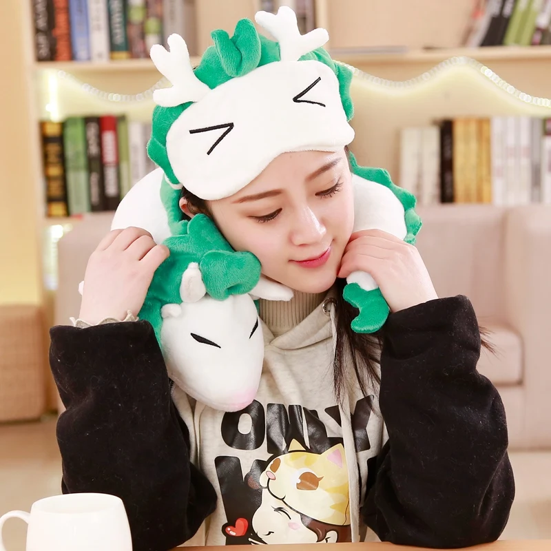 

Fashion Cartoon Dragon Anime Miyazaki Hayao Spirited Away Haku Cute U Shape Doll Plush Toys Pillow dolls gift for Children&Kids
