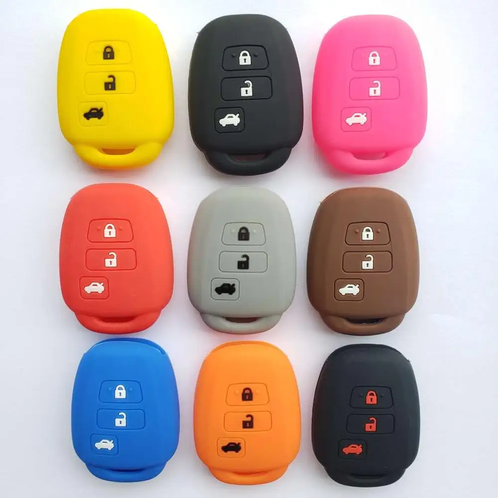 

Car Keyless Smart Silicone Cover For Toyota Vios 2019 Yaris 3Button FOB Shell