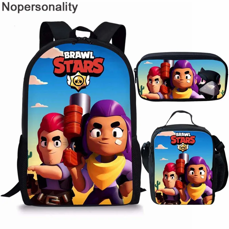 

Nopersonality Game Brawl Stars Backpacks for Boys Girls School Bags Kids 3D Anime Pattern Book Bag Mochila Kids School Bag Pack
