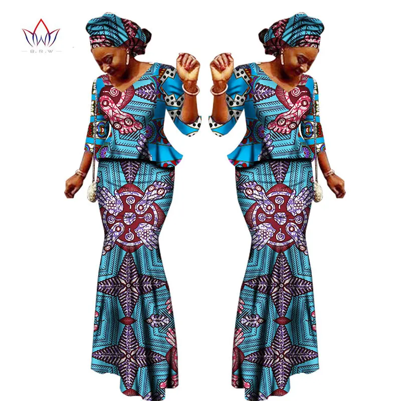 2017 African Women Clothing Brand African Vestido 6XL Wax traditional african clothing 2 pieces for Women Skirt Set none WY1401