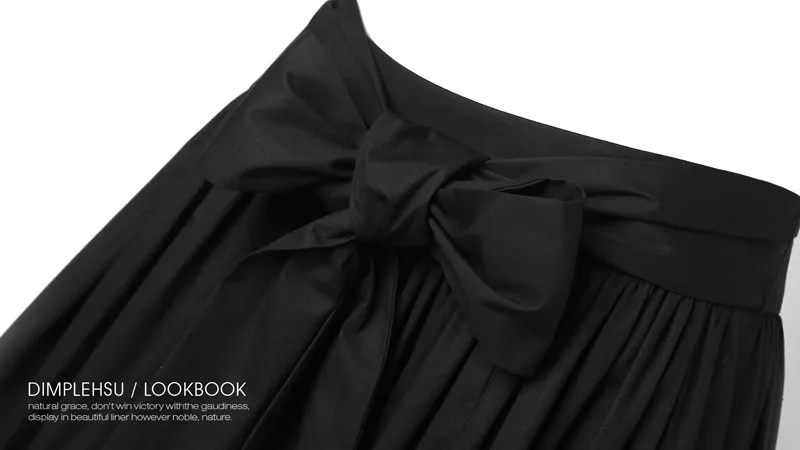 40-летние женские винтажные 50 s Одри Хепберн Высокая талия с бантом Пышная юбка в черном Рокабилли Юбки большого размера saias femininas saia