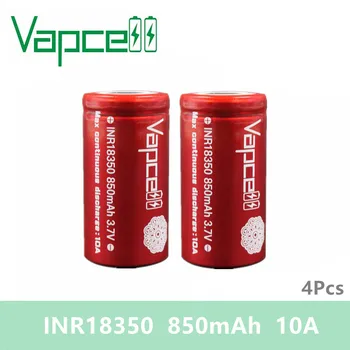 

Free shipping 4pcs Vapcell red 18350 BATTERY mini lithium Battery 850mah 10A high drain 3.7V for Electronic Mechanical Cigarette