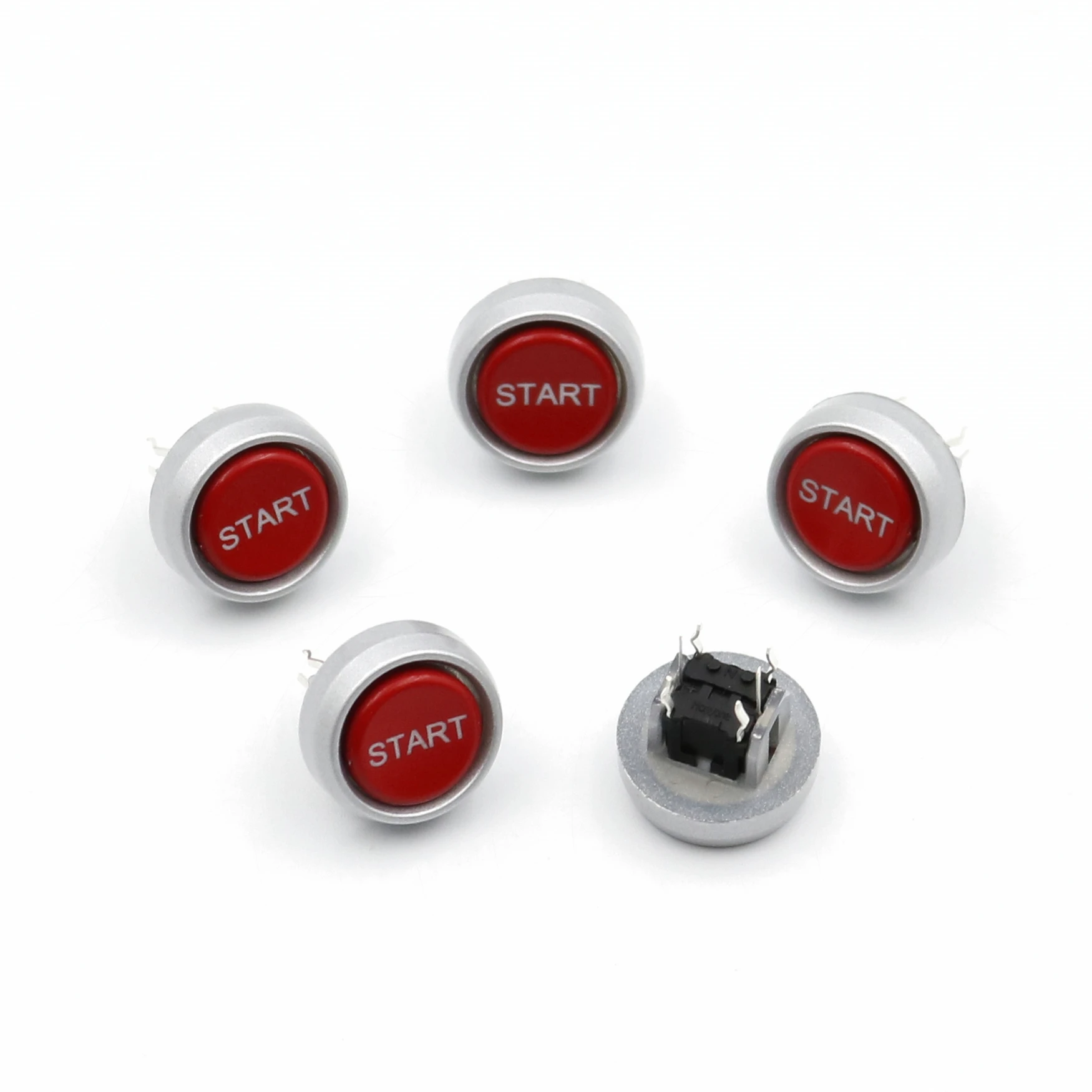 

5Pcs TS1-5A Round 14mm Start Symbol White LED Momentary SPST PCB Mini Push Button Click Tact Switch