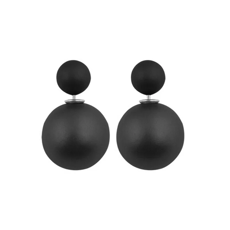  New Charm Paragraph Hot Selling Earrings 2016 Double Side Pearl(16mm) Stud Earrings Big Mat Earrings For Women 1126