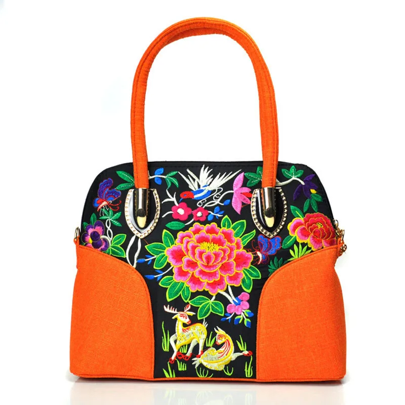 

NEW Linen Hard Handbag Women Chinese Style Embroidery Fashion Dual Functional Bag Ladies Designer Linen 2017 HOT Shoulder Bag