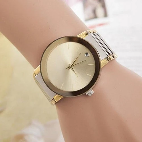 

Women's Chic Elegant Simple Round Case Stainless Steel Band Quartz Wrist Watch