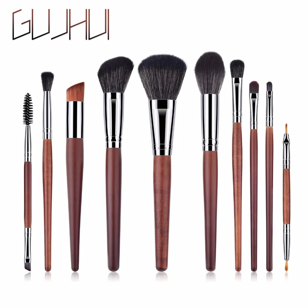 Beste GUJHUI 10 stks Eye Make Up Kwasten Kit Vrouwen Oogschaduw Poeder Eyeliner Blending Brush Oogschaduw Borstels Set