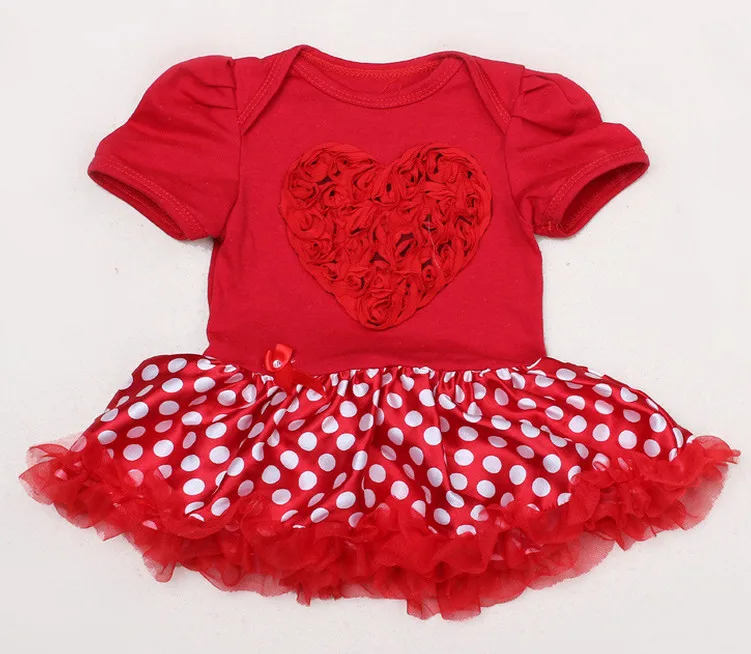 Летняя одежда для новорожденных детские комбинезоны платья Сердце Санта Клаус Детский комбинезон для малышей Одежда для маленьких девочек, хлопковый комбинезон для маленьких девочек - Цвет: as shown
