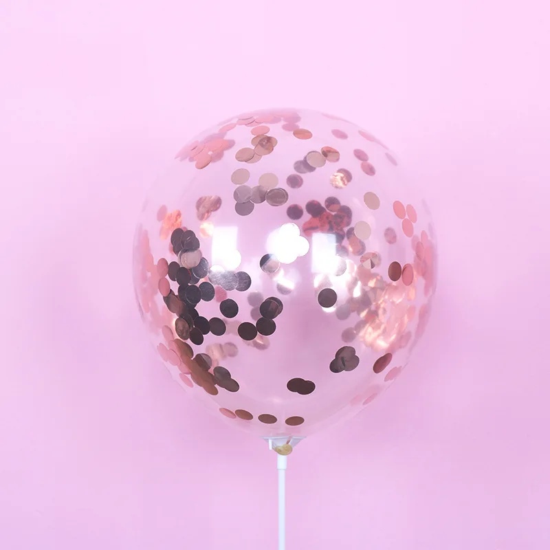 10 шт./лот 1" ПЭТ конфетти воздушные латексные шары Прозрачные Шары гелиевые шары для дня рождения Свадебные украшения - Цвет: Rose gold