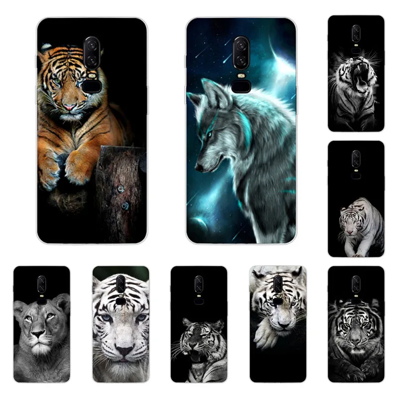 oneplus 6 Case Silicon tigon beast Painting Soft TPU Back Cover for one plus Protect Phone cases shell |