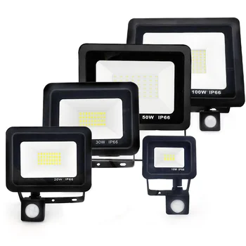 

Led Flood Light Outdoor Spotlight With Adjustable PIR Motion Sensor Floodlight 10W 30W 50W IP66 Waterproof Garden Wall Lamp