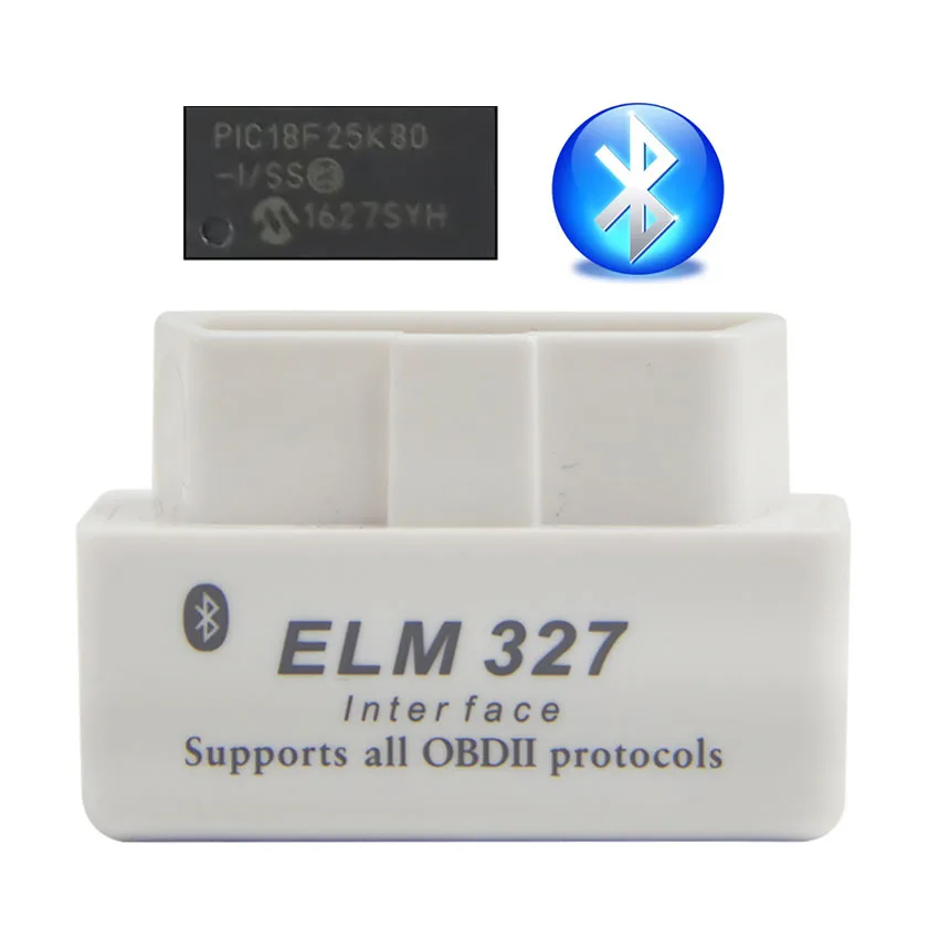 ELM327 V1.5 с чипом PIC18F25K80 Bluetooth OBD2 сканер VGATE OBDII сканирующий инструмент CAN-BUS работает на Android Torque/PC - Цвет: ELM327 MINI White