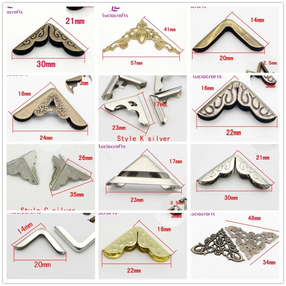 

Lucia crafts 24pcs More style Multi colors option Metal Book Scrapbooking Albums Menus Corner Protectors G0807