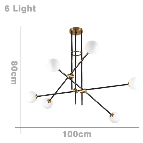 Современный подвесной светильник, подвесной светильник, промышленный декор, скандинавский подвесной светильник для столовой, гостиной, кухни, внутреннего освещения - Цвет корпуса: 6 Light