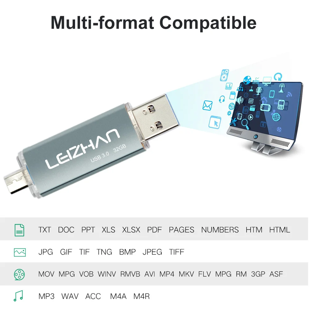 LEIZHAN 128 ГБ USB флэш накопитель 3 0 высокоскоростной Android телефон Memory Stick 64 Гб микро