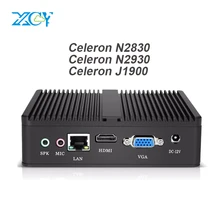 XCY Fanless Mini PC Computer Intel Celeron N2830 N2840 2.16GHz Windows 10 Celeron J1900 Desktops Office HTPC VGA HDMI WIFI