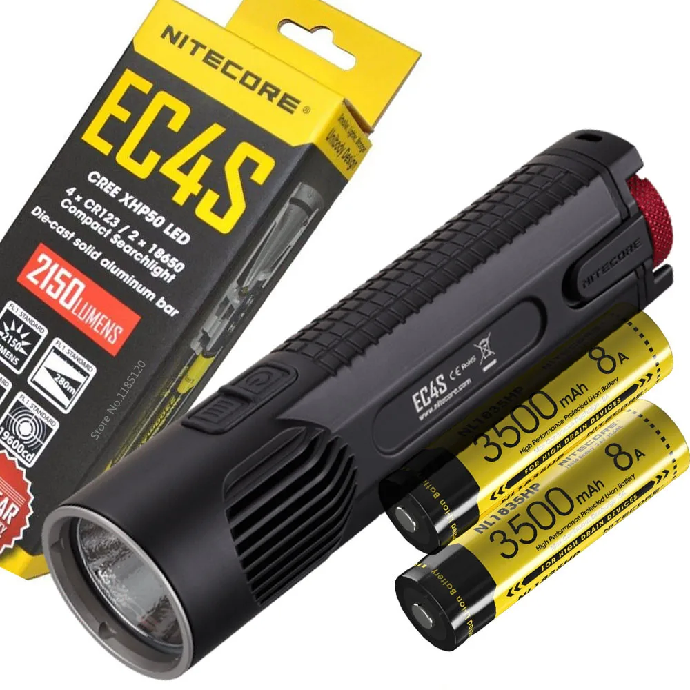 NITECORE EC4S тактический фонарь CREE XHP50 max 2150 люмен дальность луча 280 метров уличный