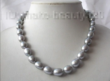 

stunning 13mm baroque gray freshwater cultured pearl necklace s704^^^@^Noble style Natural Fine jewe FREE SHIPPING