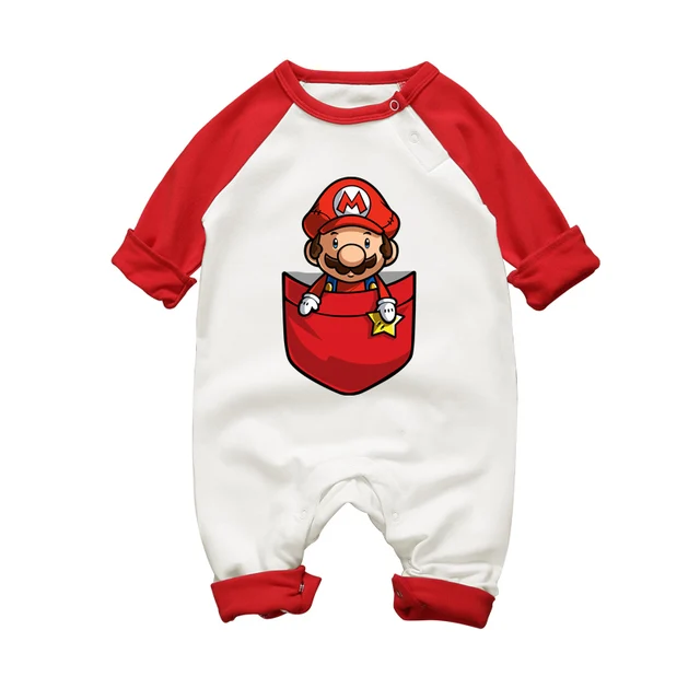 baby boy super mario cartoon print rompers winter thick infant character costume girls warm clothes baby - Bebe Mario baby boy super mario cartoon print rompers winter thick infant character costume girls warm clothes baby - Bebe Mario