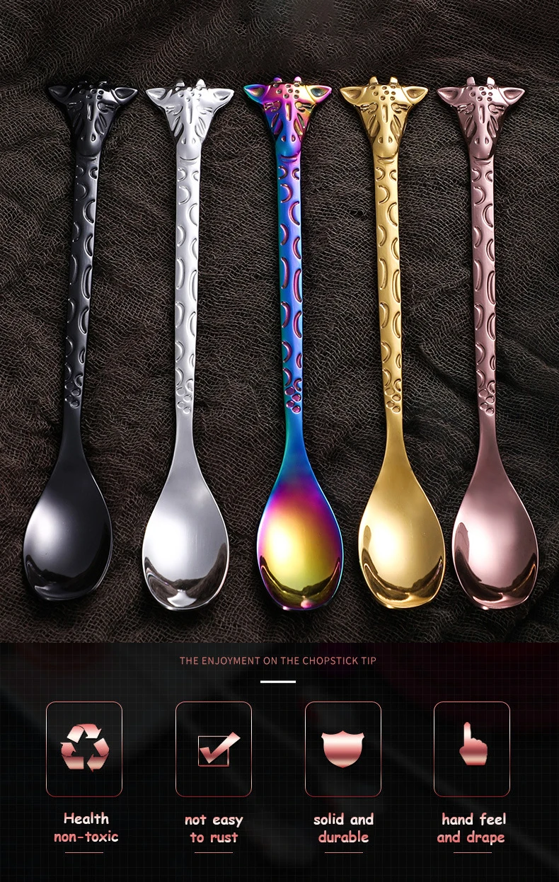 XLGX Long Handled Teaspoons and Small Espresso Colorful Spoons Stainless Steel Spoons for Coffee Tea Dessert XLGX Long Handled Teaspoons and Small Espresso Colorful Spoons Stainless Steel Spoons for Coffee Tea Dessert