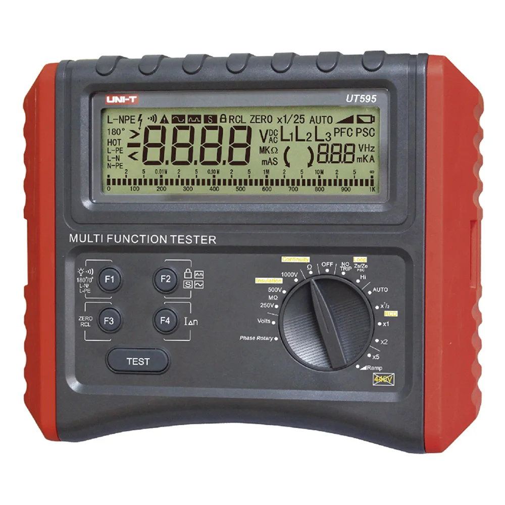 

UNI-T UT595 Multifunction Loop Testers Earth Ground Line Loop Impedance Tester Insulation Resistance Meter w/ RCD Protection