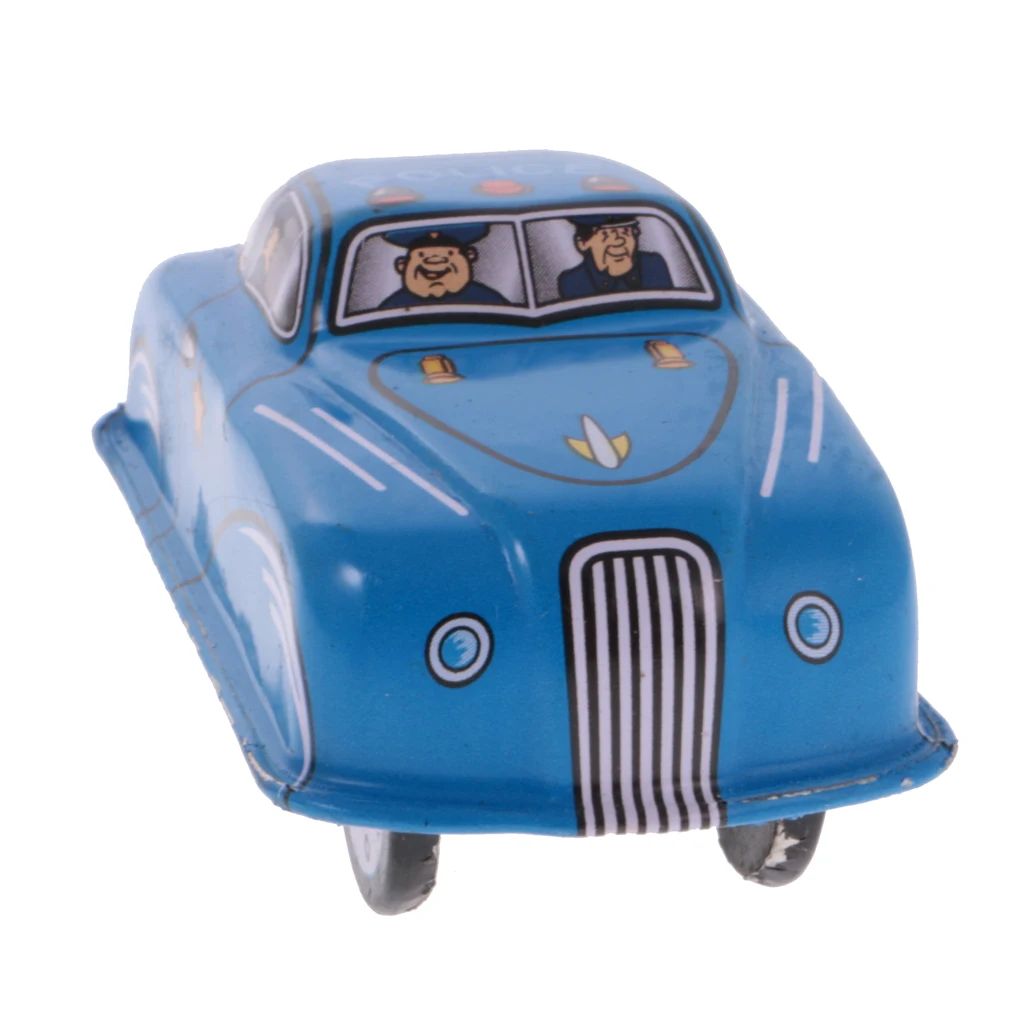 MagiDeal High Quality Vintage Police Blue Car Model Wind-up Clockwork Kids Tin Toy for Adult Children Classic Collectible Gift MagiDeal High Quality Vintage Police Blue Car Model Wind-up Clockwork Kids Tin Toy for Adult Children Classic Collectible Gift