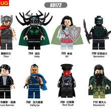 Gusug 80 шт. X0172 Super Heroes Тор HeLa SiF в составе valkyrja Брюс Баннер красный череп мандарин строительные блоки Детский подарок игрушки