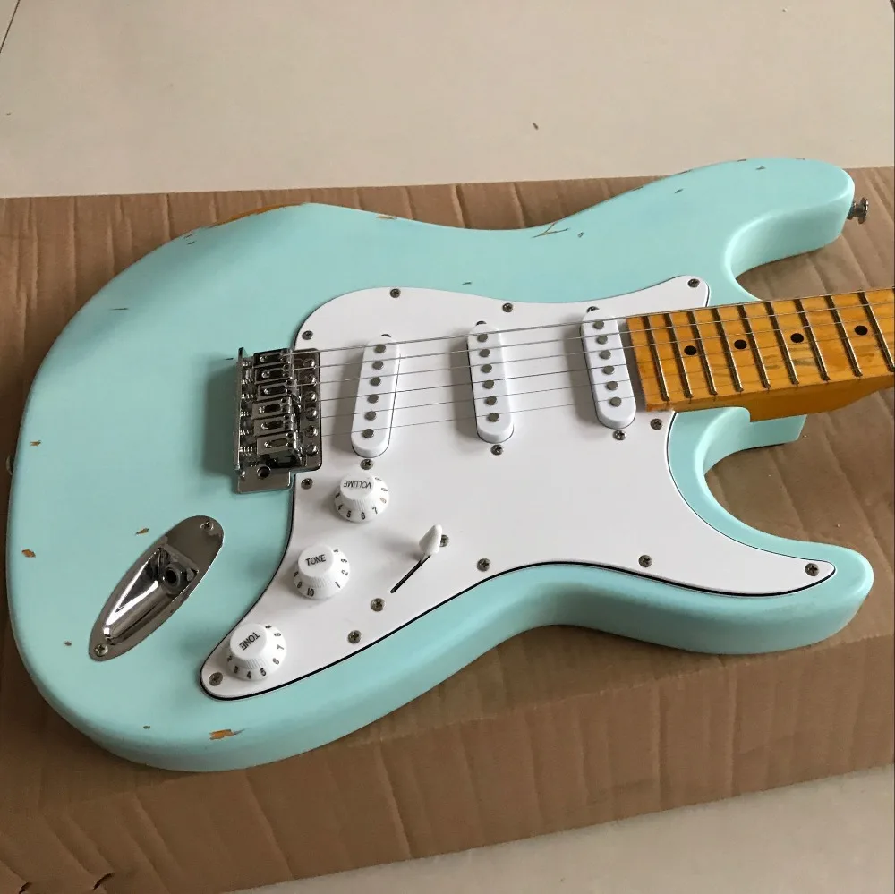 Nueva guitarra eléctrica estándar ST, handwork gitaar 6 cuerdas, guitarra digitalizadora stratocaster Maple, fotos reales,