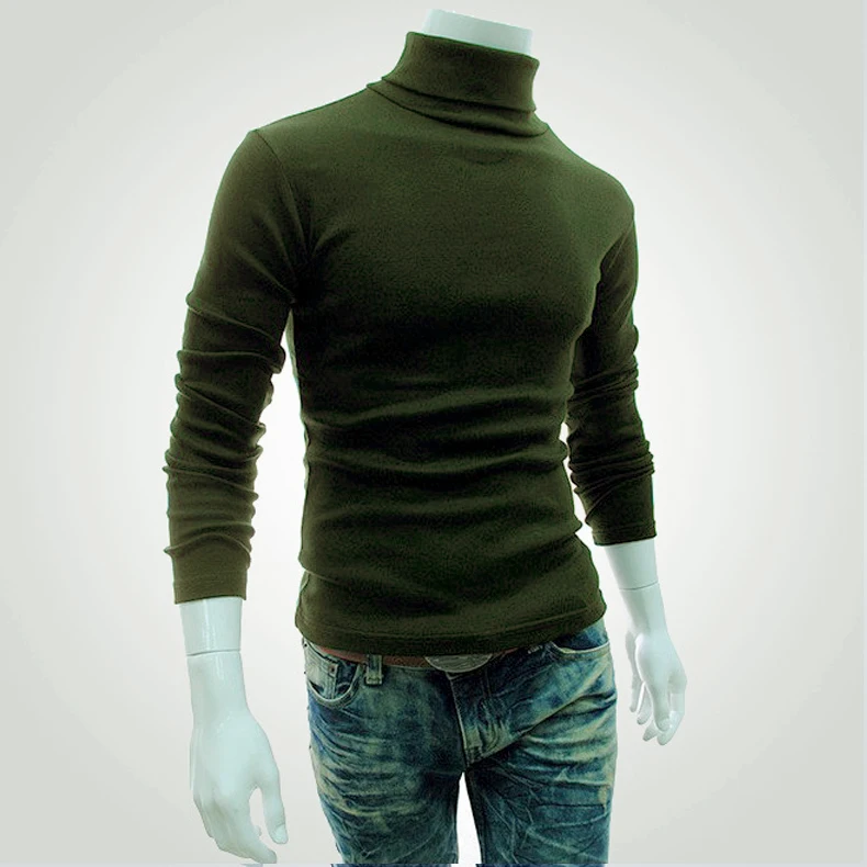 Прямая поставка, фирменные скидки, мужской свитер, водолазка, однотонный цвет, Повседневный свитер, мужской облегающий брендовый Топ, вязанные пуловеры
