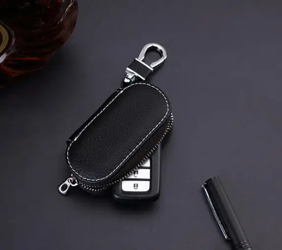 

Men Women Gift Housekeeper Zipper Car Leather Key Case Wallet Chain For VW Golf Skoda a5 a7 Volvo Lexus Hyundai Tucson Kia RIO