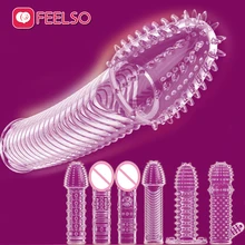 Düse auf Penis Dick Extensions kondom Penis Hülse Männliche Erweiterung für Männer Verzögerung Spray Massager Cock Ring Cover Erwachsene Sex spielzeug(China)