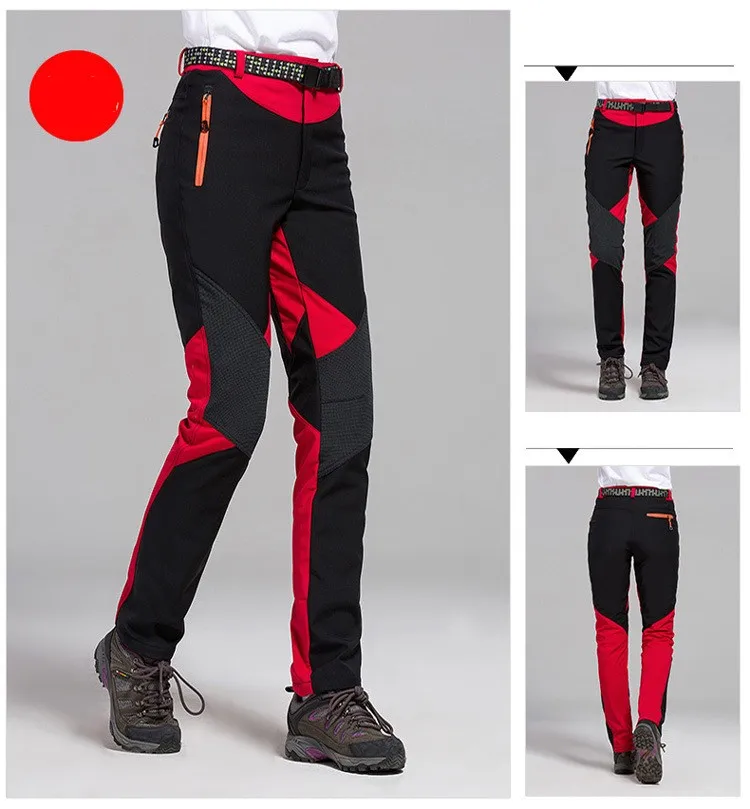 Caminhadas ao ar Inverno para Mulheres Outono à Prova de Vento Facecozy Retalhos Livre Calças Softshell Interior Fleeces Trekking & Acampamento Quentes 9 das mulheres calças softshell outono à prova