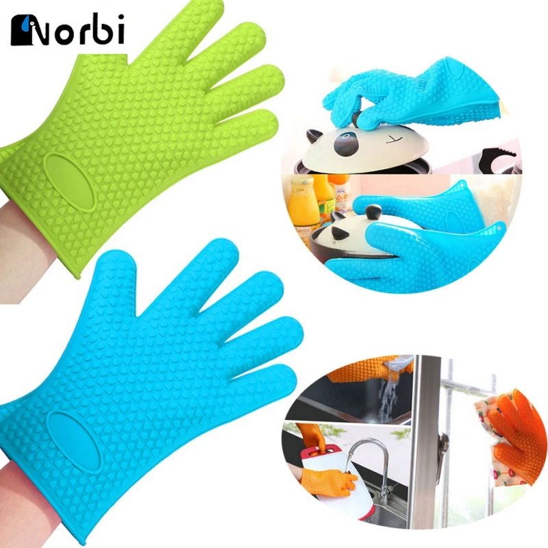 Heat Resistant Soft Silicone Glove Household Partial Finger Anti Slip