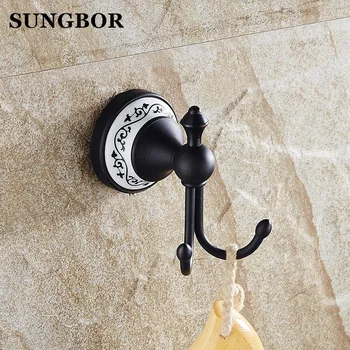 

Bathroom Oil Rubbed Black Bronze New style Accessories Brass robe hook Coat Clothes Holder hanger Robe Hook SY-4801H