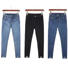 JUJULAND, Новое поступление, джинсы для женщин, высокая талия, размера плюс, обтягивающие, черные, синие, джинсы для мам, джинсовые брюки-карандаш размера плюс 899
