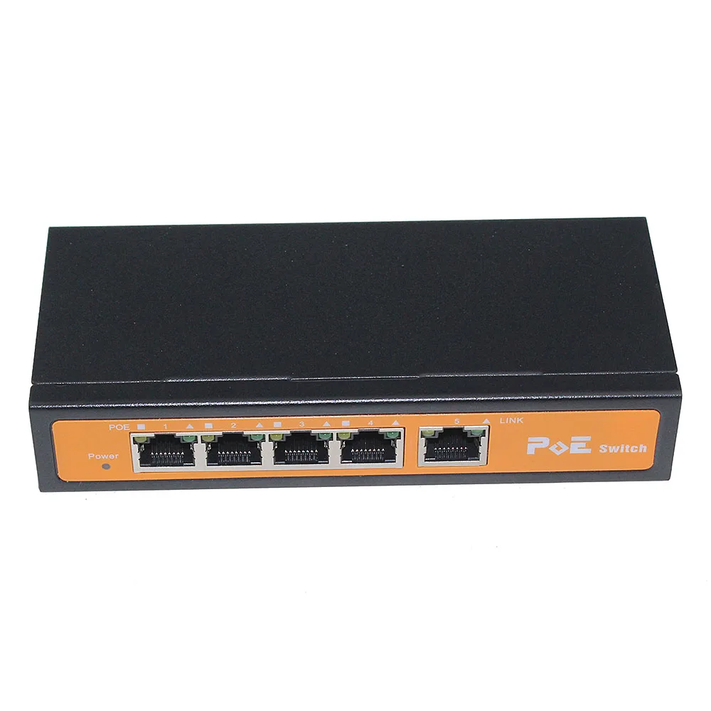 Профессиональный 1 + 4 порта 100 Мбит/с мини PoE коммутатор Power over Ethernet IEEE802.3af 96 Вт 48 В