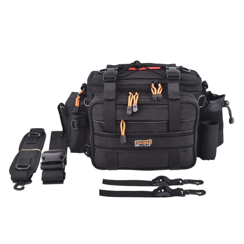 

High Quality 4-Color Outdoor Fish Bag Multifunctional Shoulder Waist Fishing Gear Lure Bait Reel fishing tackle bag