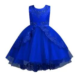 Новинка 2019 года; милое детское кружевное платье принцессы с бантом для девочек; праздничное платье на свадьбу и День рождения; Vestidos de fiesta
