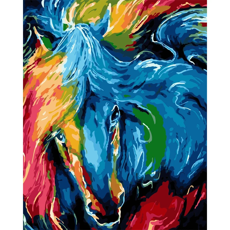 DIY Painting By Numbers Kit Acrylic Painting horse Abstract Painting On