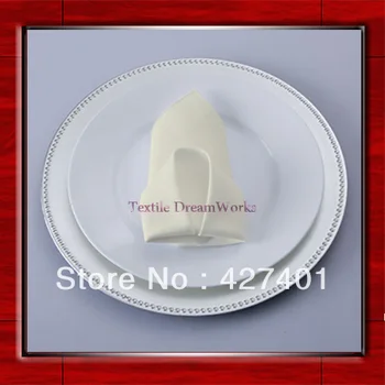

High Quality 50x50cm Ivory Polyester Plain Napkin / Table Napkin / Hotel Napkin / Dinner Napkin (Factory Direct Sale)